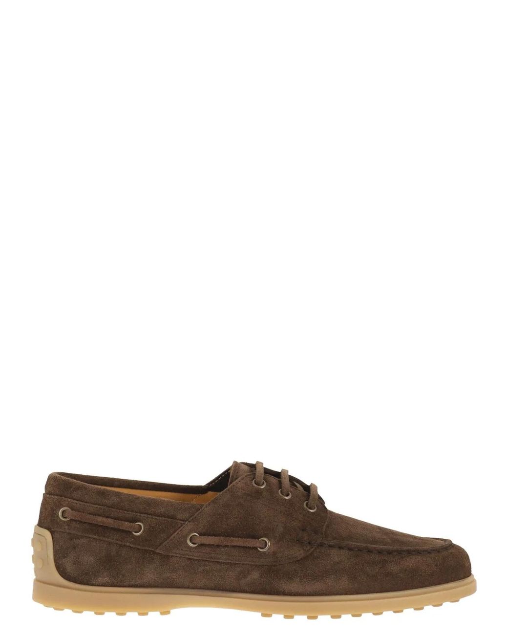 Tod's Brown Suede Boat Shoe for men