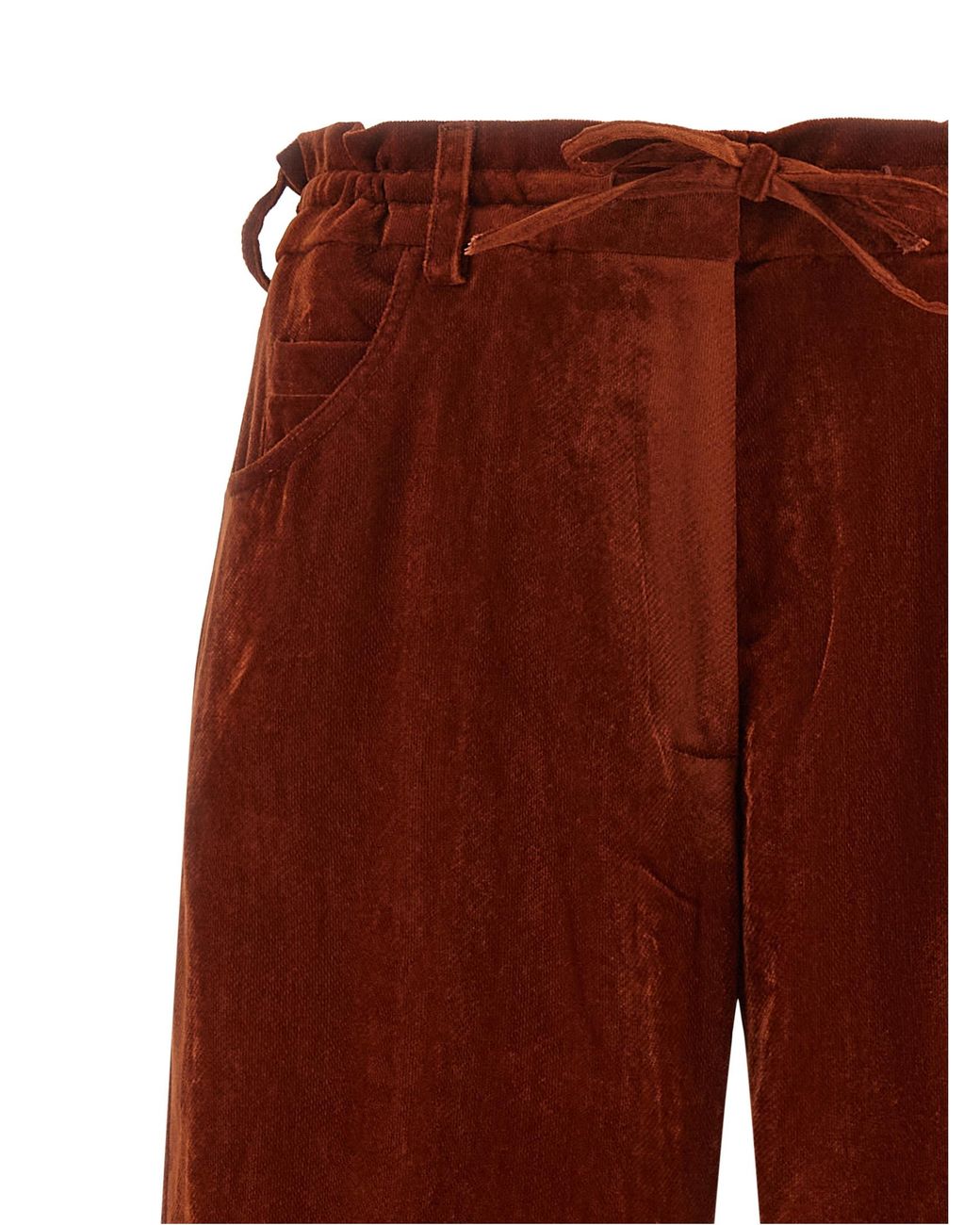 Nude Red Velvet Pants