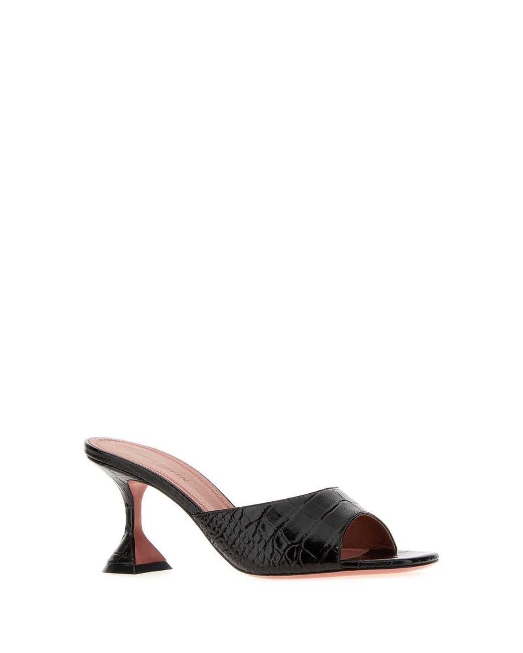 AMINA MUADDI Black Dark Leather Lupita Mules