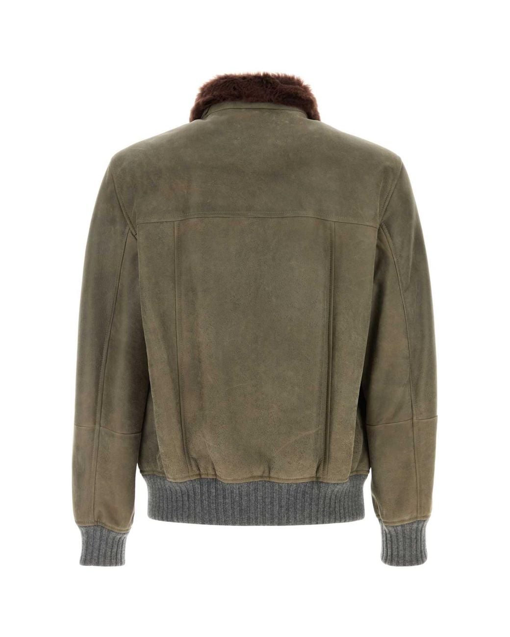 Brunello Cucinelli Green Fur Jacket for men