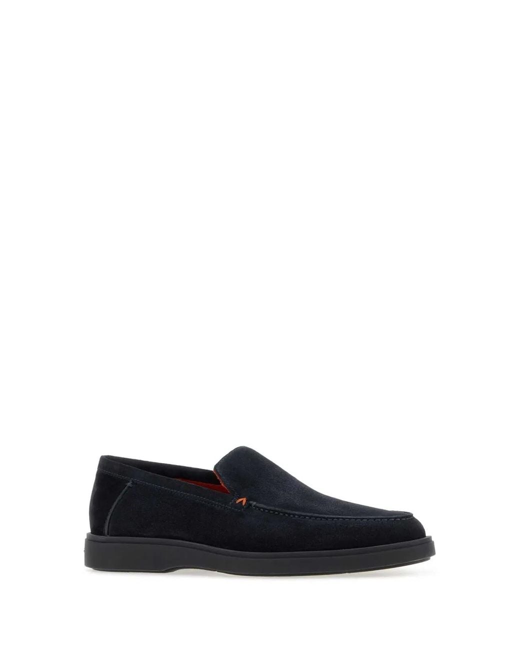 Santoni Black Suede Derision Loafers for men