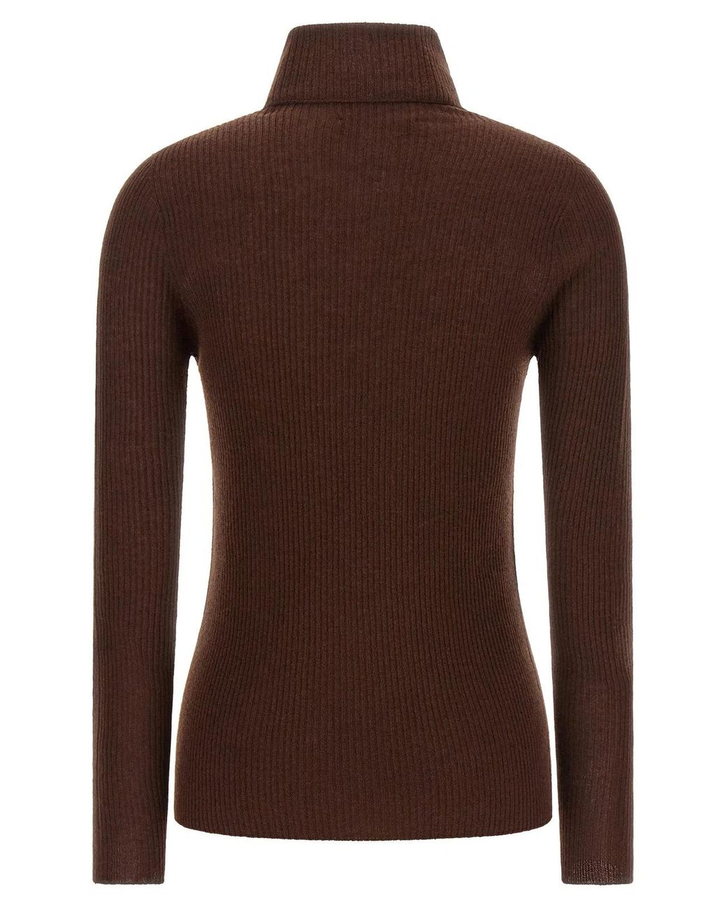 Fabiana Filippi Brown Ribbed Turtleneck Sweater