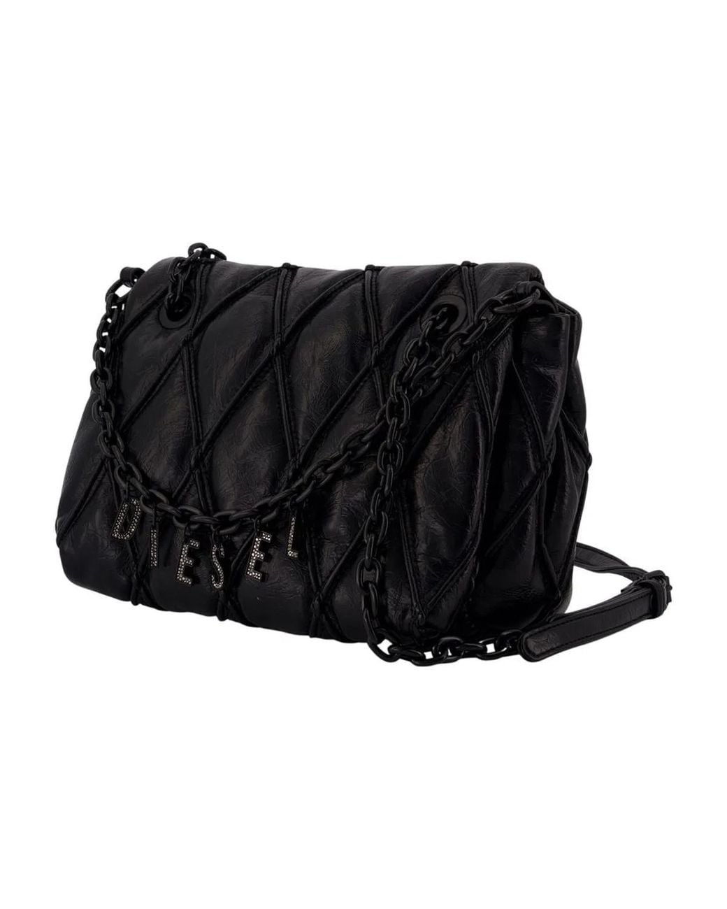 DIESEL Black Charm-D Medium Shoulder Bag