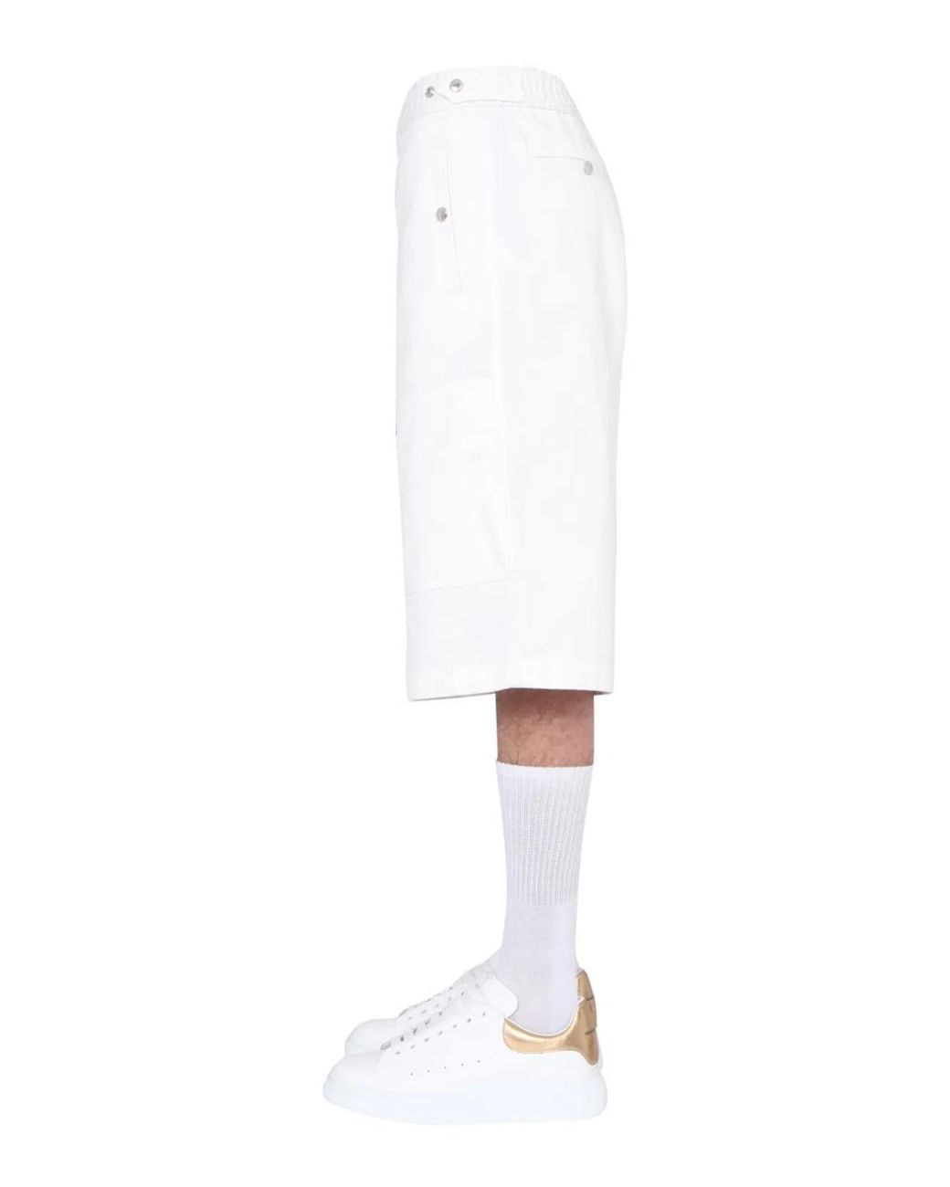McQueen White Japanese Gabardine Shorts for men