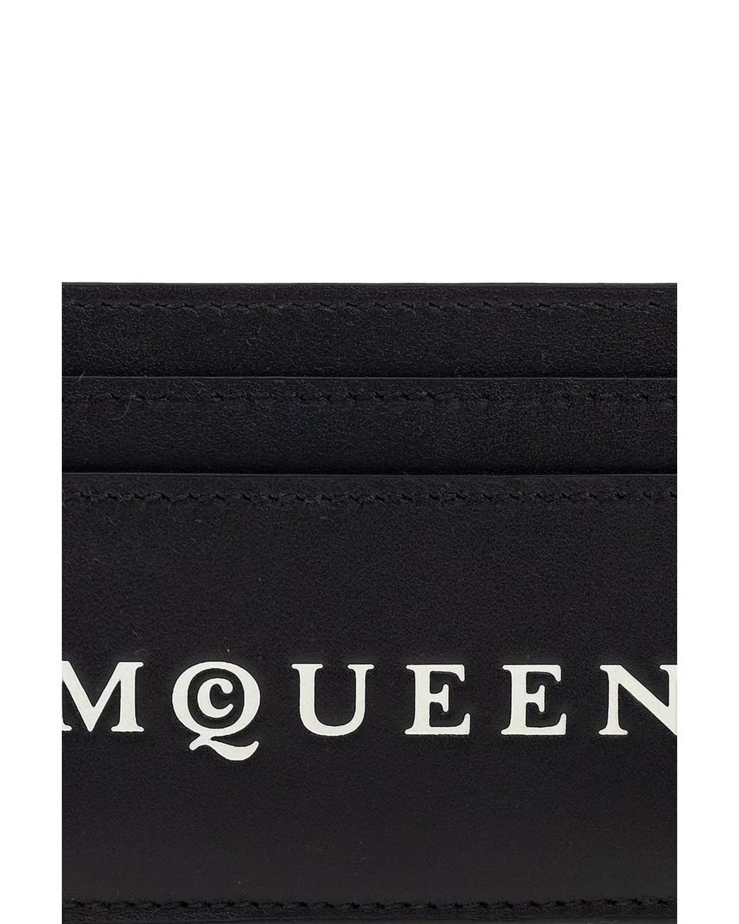 McQueen Black Card Holder With Logo for men