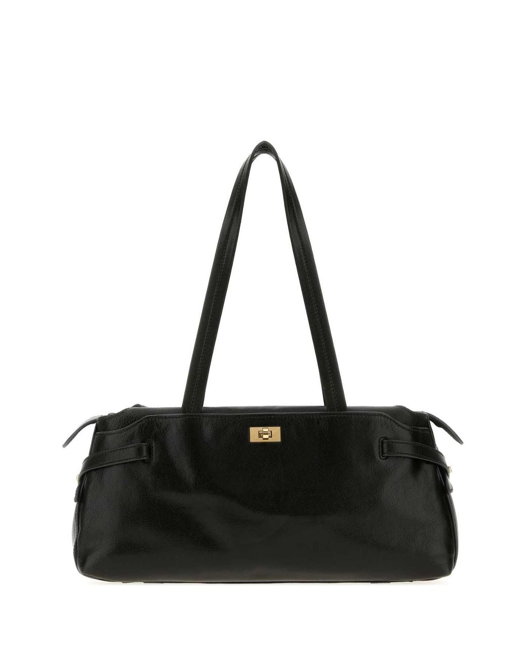 Anya Hindmarch Black Slate Leather Mini Wilson Shoulder Bag