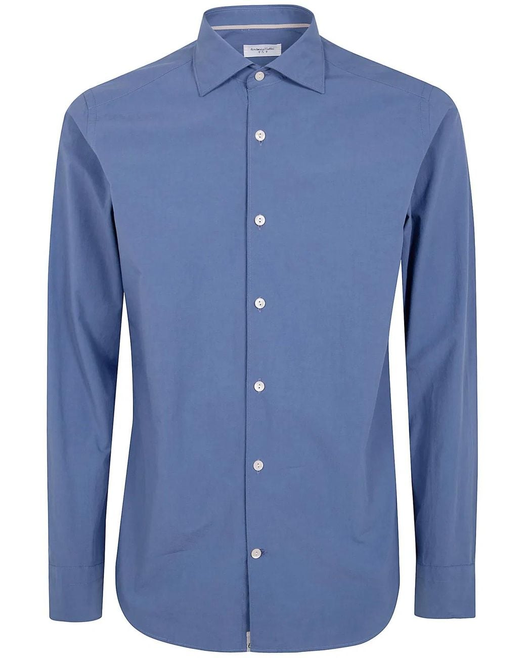 Tintoria Mattei 954 Blue Slim Poplin Shirt for men