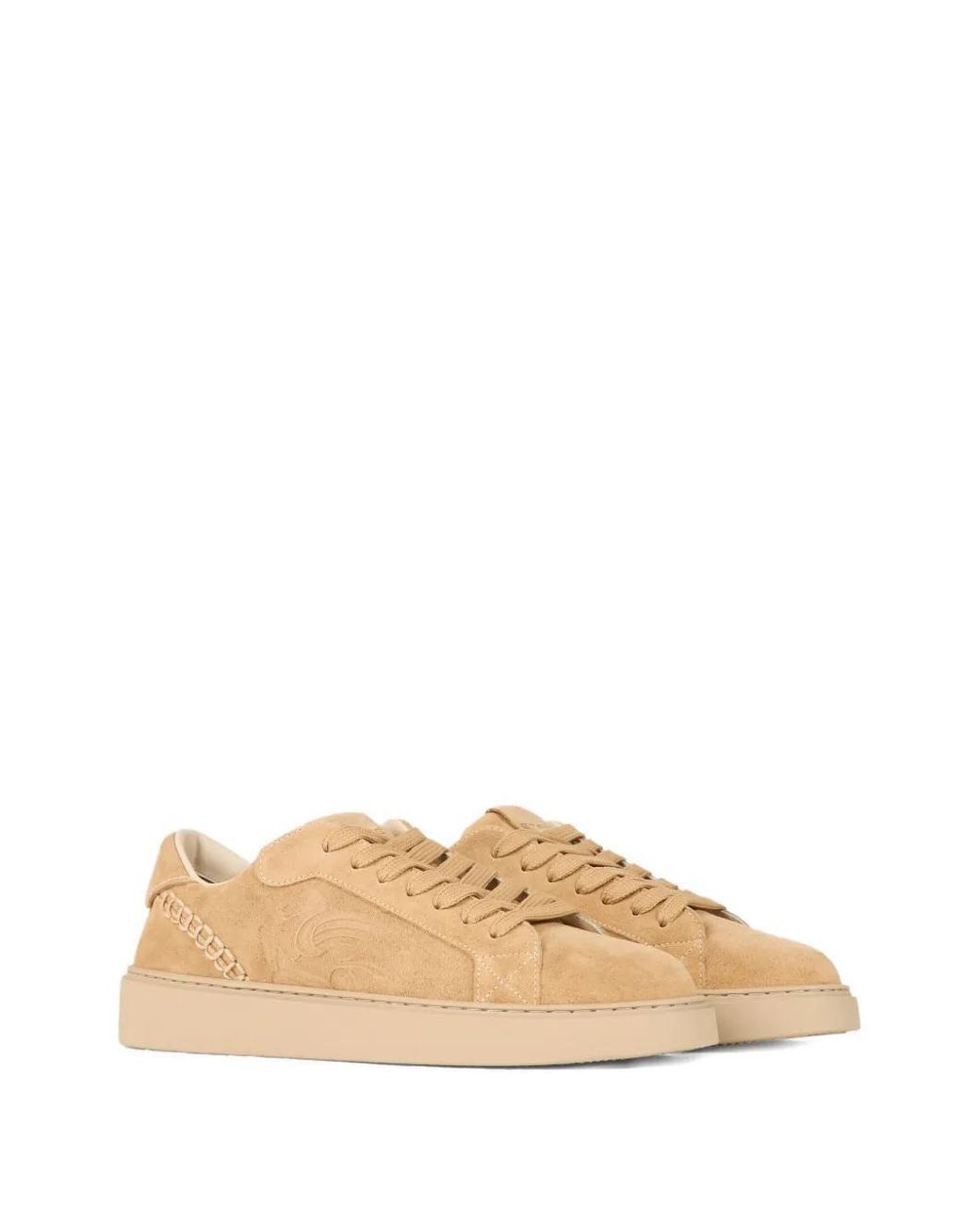 Etro Natural Suede Sneakers With Embroidery for men