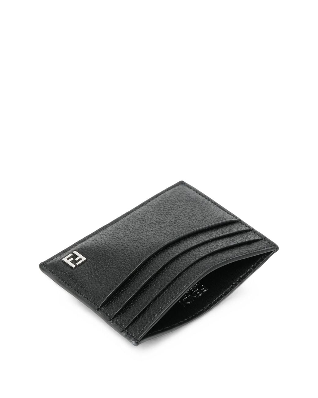 Fendi Black Araya Leather Card Holder for men