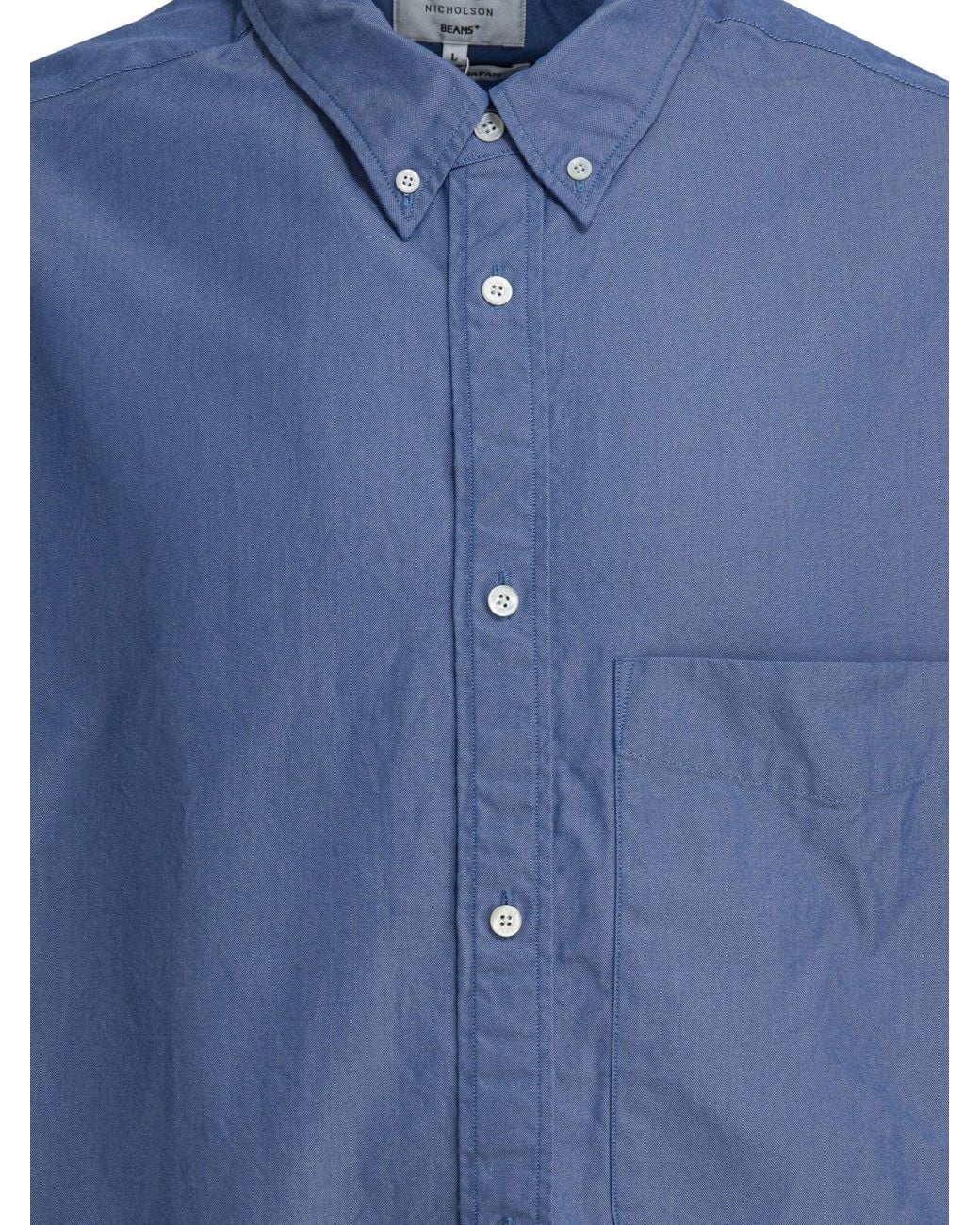 Beams Plus Blue Lisa Oxford Sn Shirts Light for men