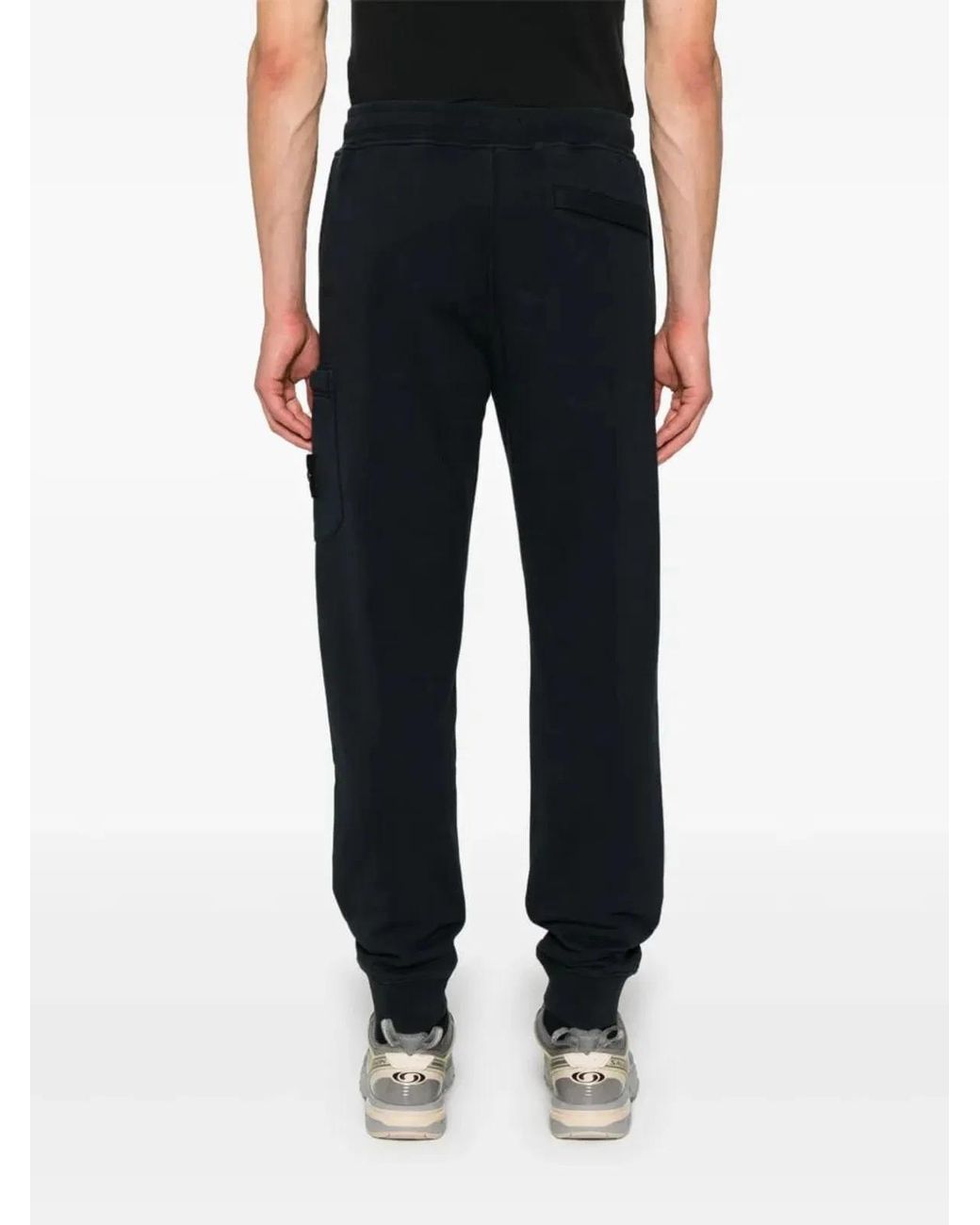 Stone Island Black Slim Fit Jogger Trousers for men