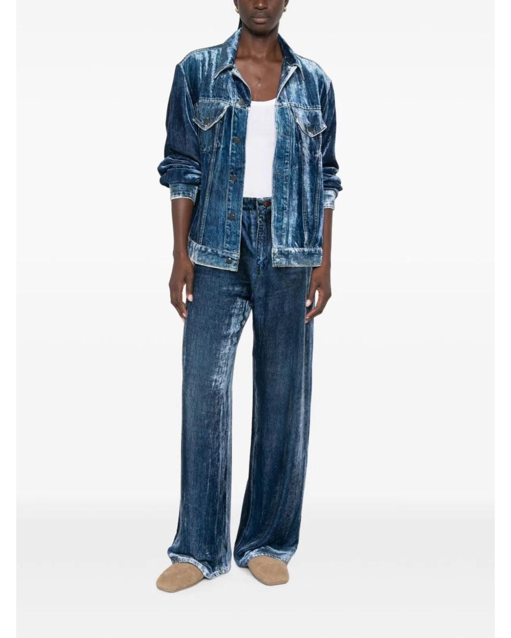 Pierre Louis Mascia Blue Velvet Five-Pocket Jeans