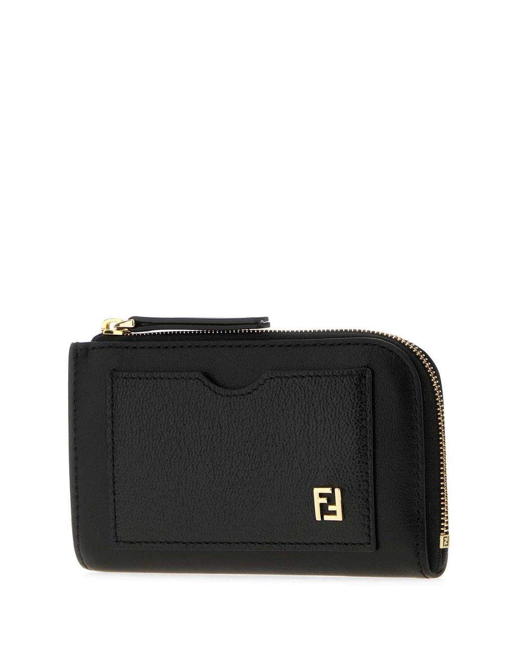 Fendi Black Leather Ff Card Holder
