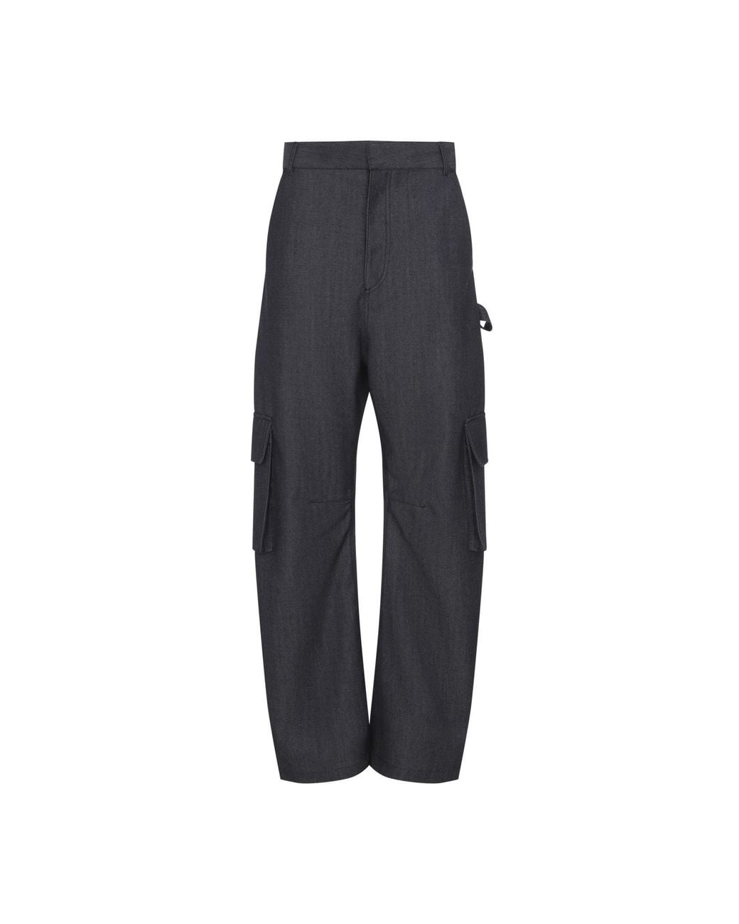 Balenciaga Gray Denim Print Cargo Pants