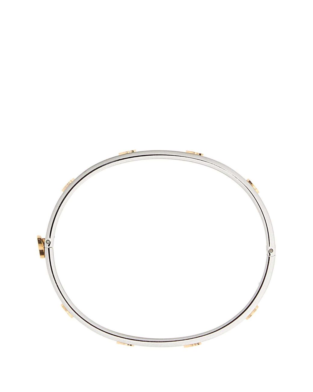 Tory Burch White Mini Logo Chain Bracelet