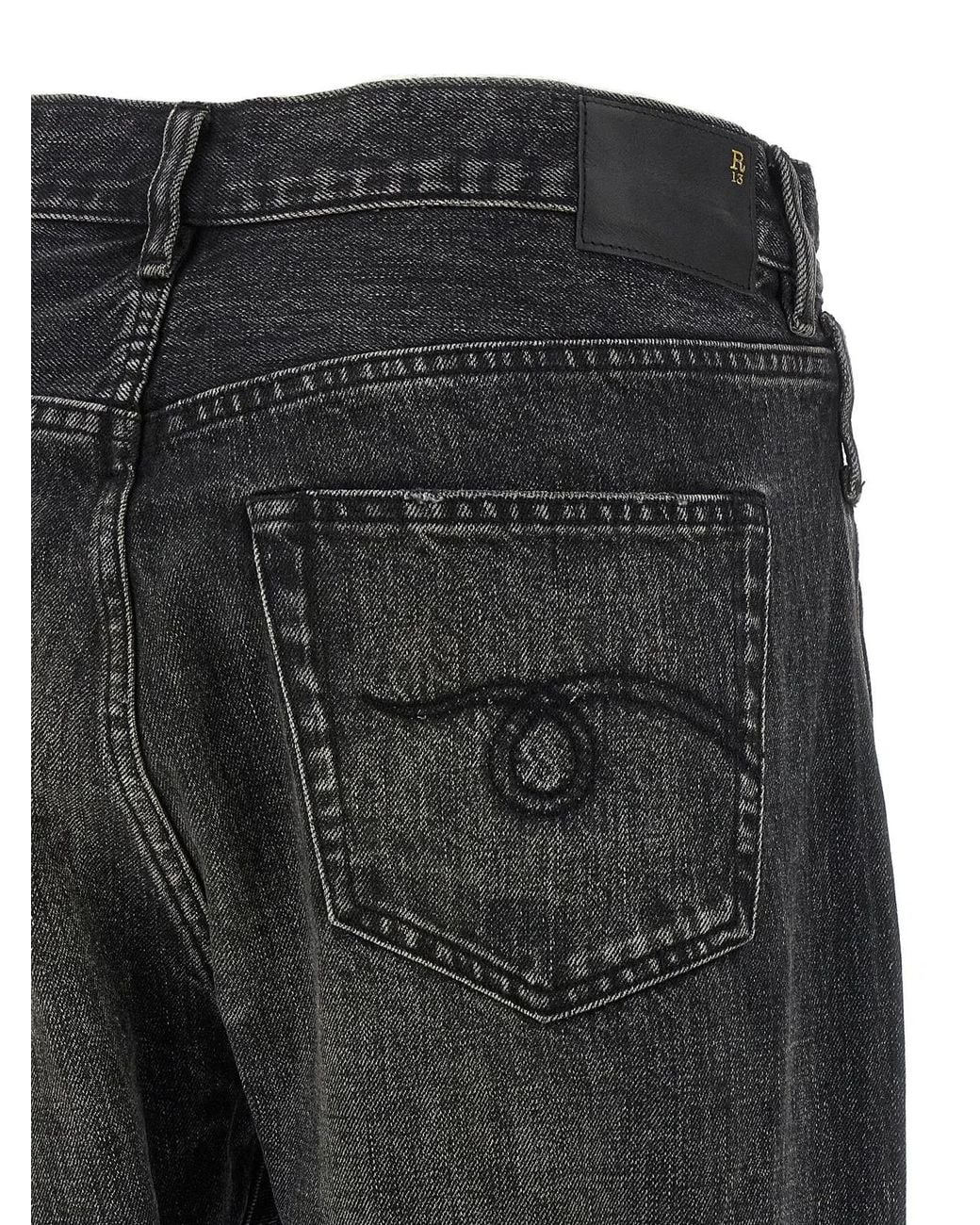 R13 Gray 'Crossover' Jeans