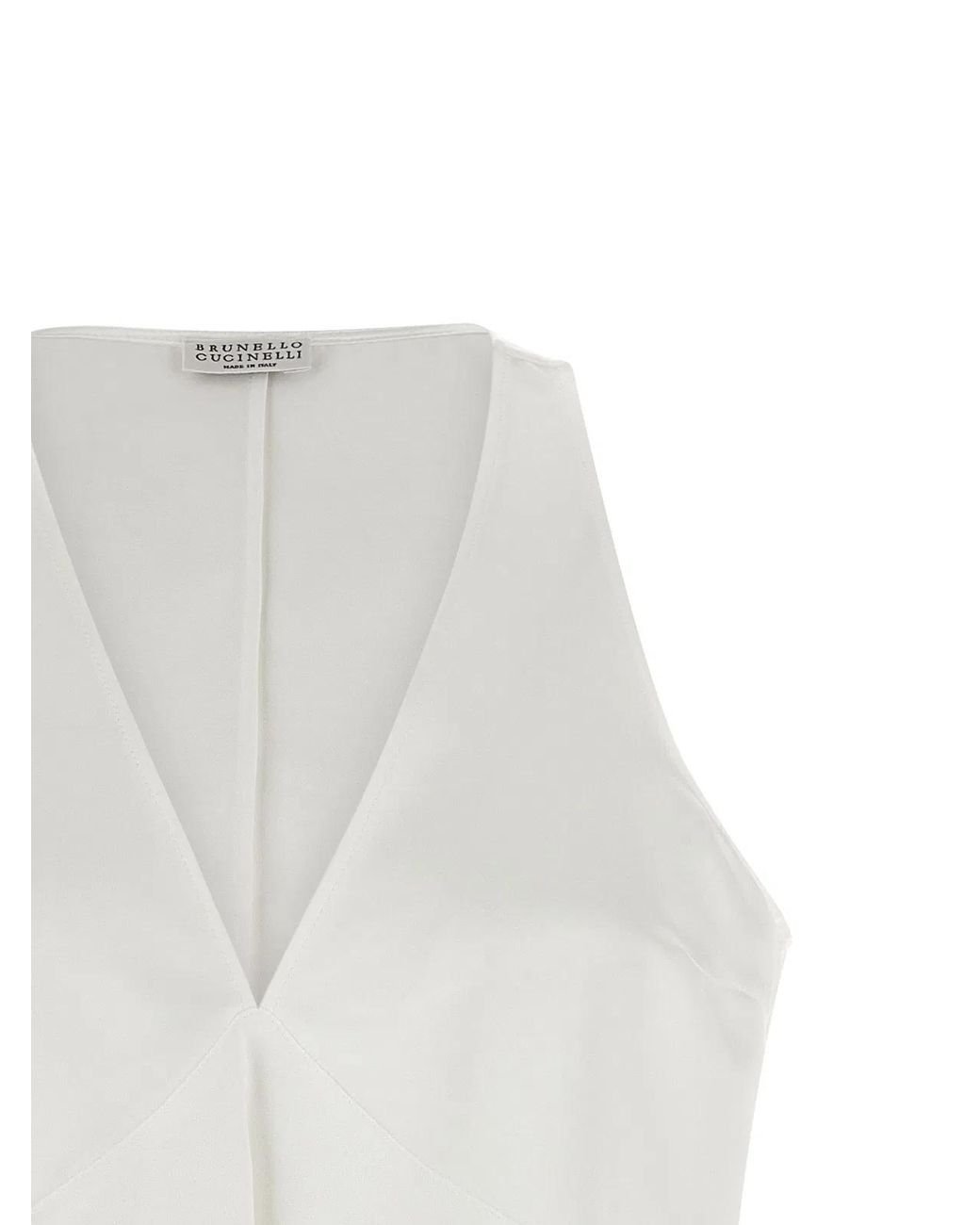 Brunello Cucinelli White Top Twill Fluid