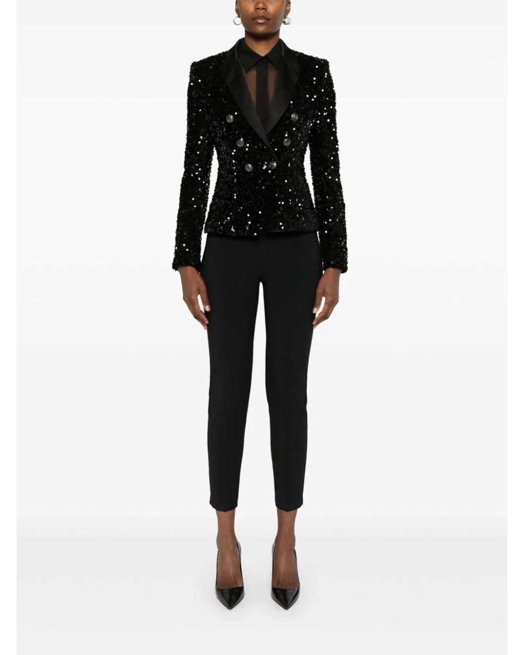 Elisabetta Franchi Black Slim Pants With Belt