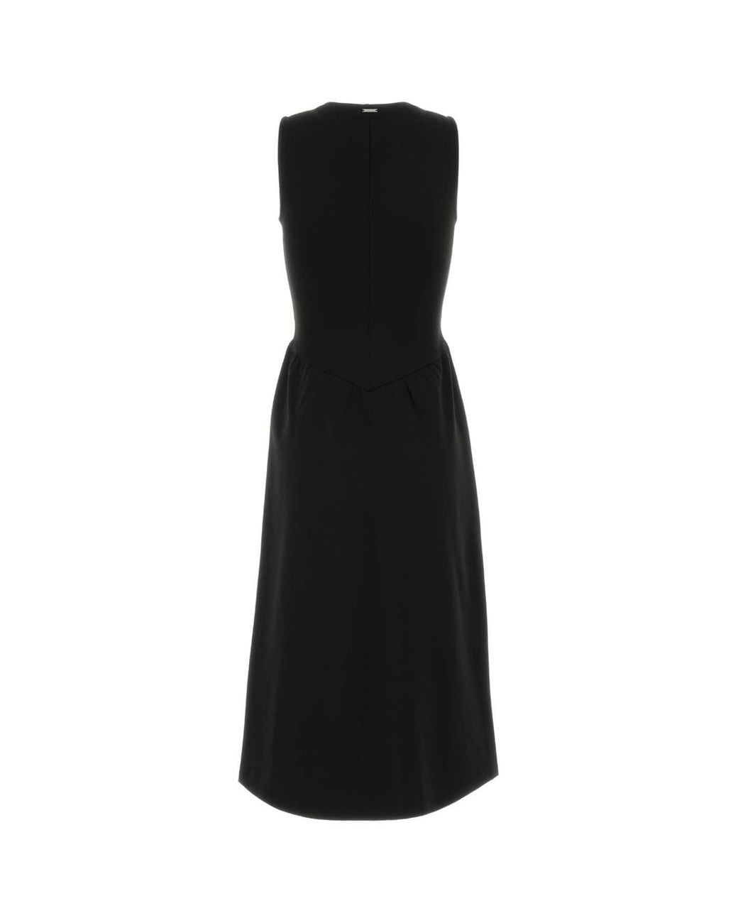 Calvin Klein Black Interlock Crewneck Flare Midi Dress