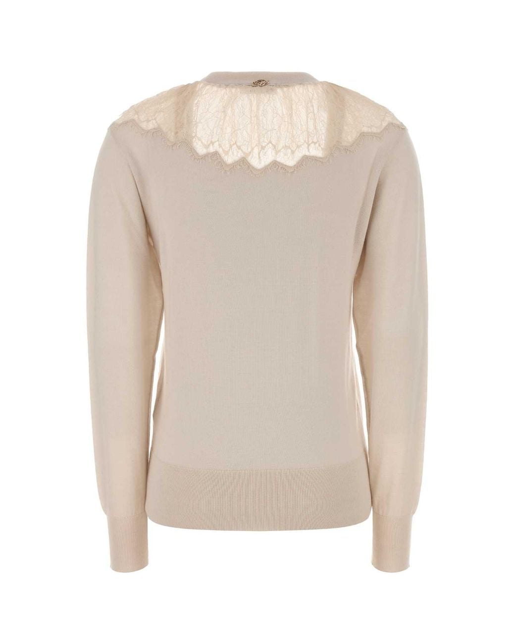 Blumarine Natural Sand Wool Cardigan