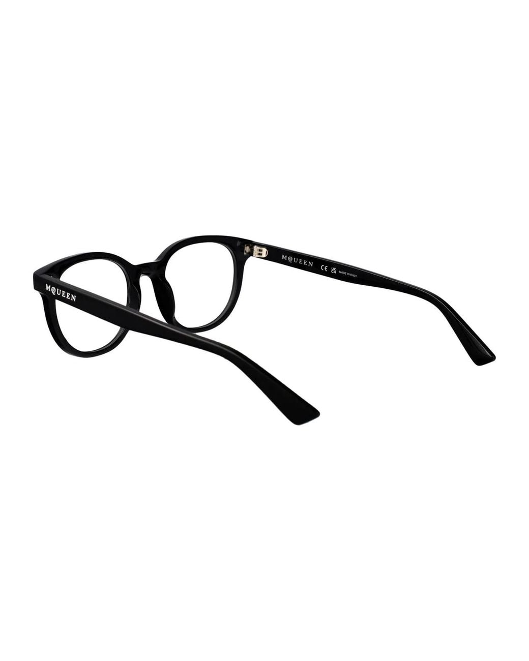 McQueen Black Transparent Acetate Glasses for men