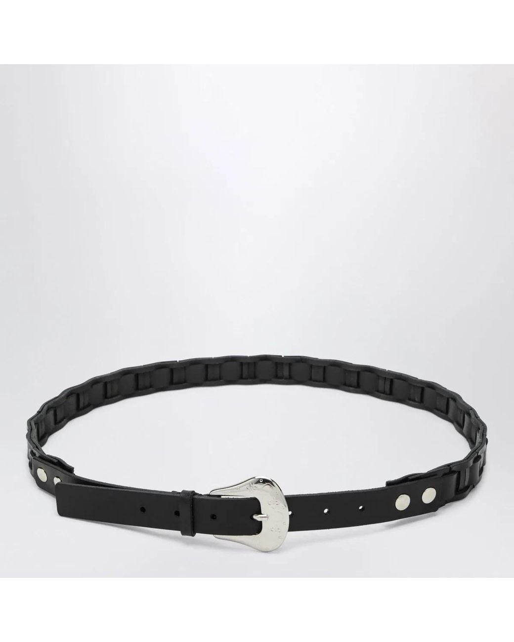 NAMACHEKO Black Leather Belt for men
