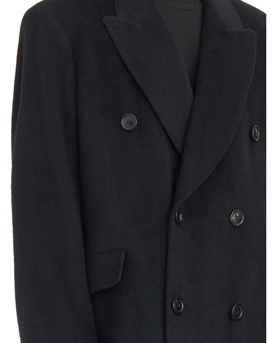 Our Legacy Black Wool Whale Coat for men
