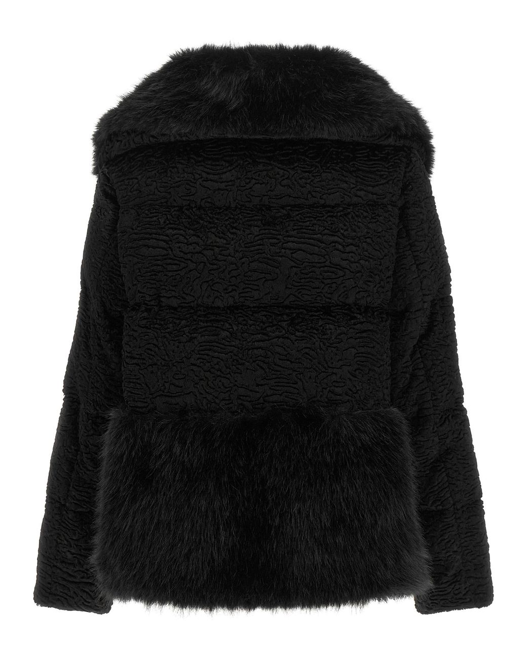 Herno Black Astrakhan Effect Jacket