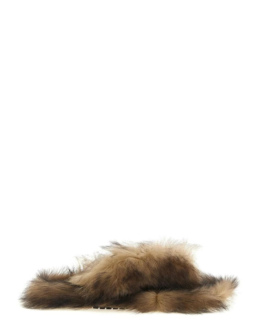 Dolce & Gabbana Natural Dolce & Gabbana Sheepskin Sandals