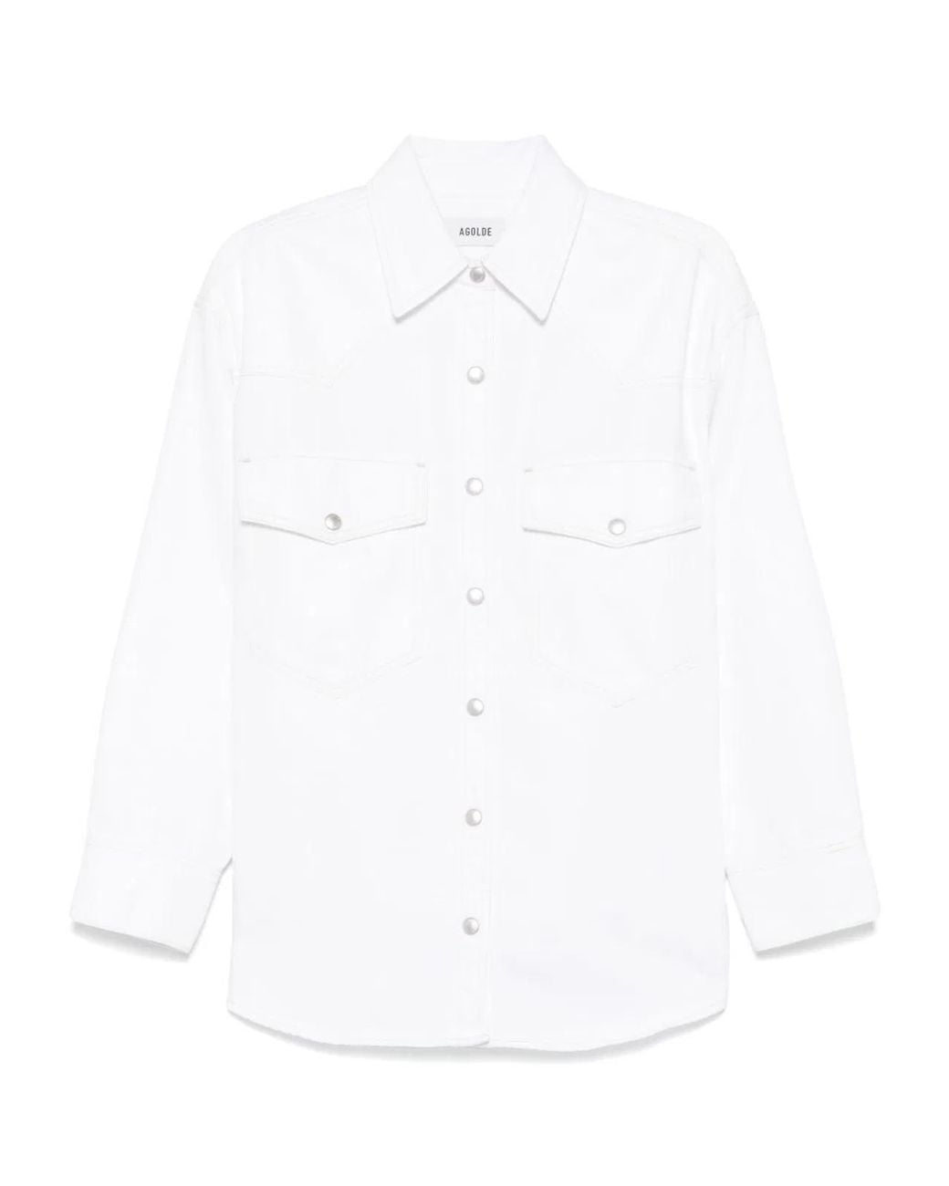 Agolde White Press-Stud Shirt