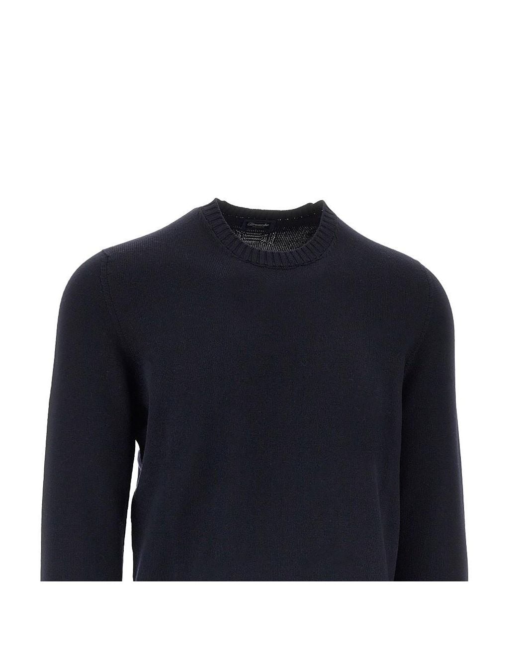 Drumohr Blue Merino Wool Knitted Sweater for men