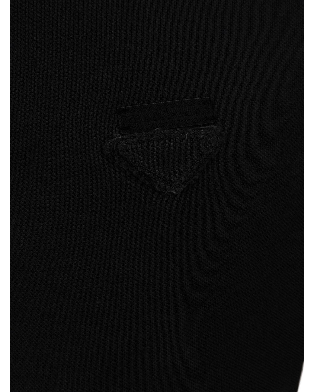 Prada Black Short-Sleeve Polo Shirt for men