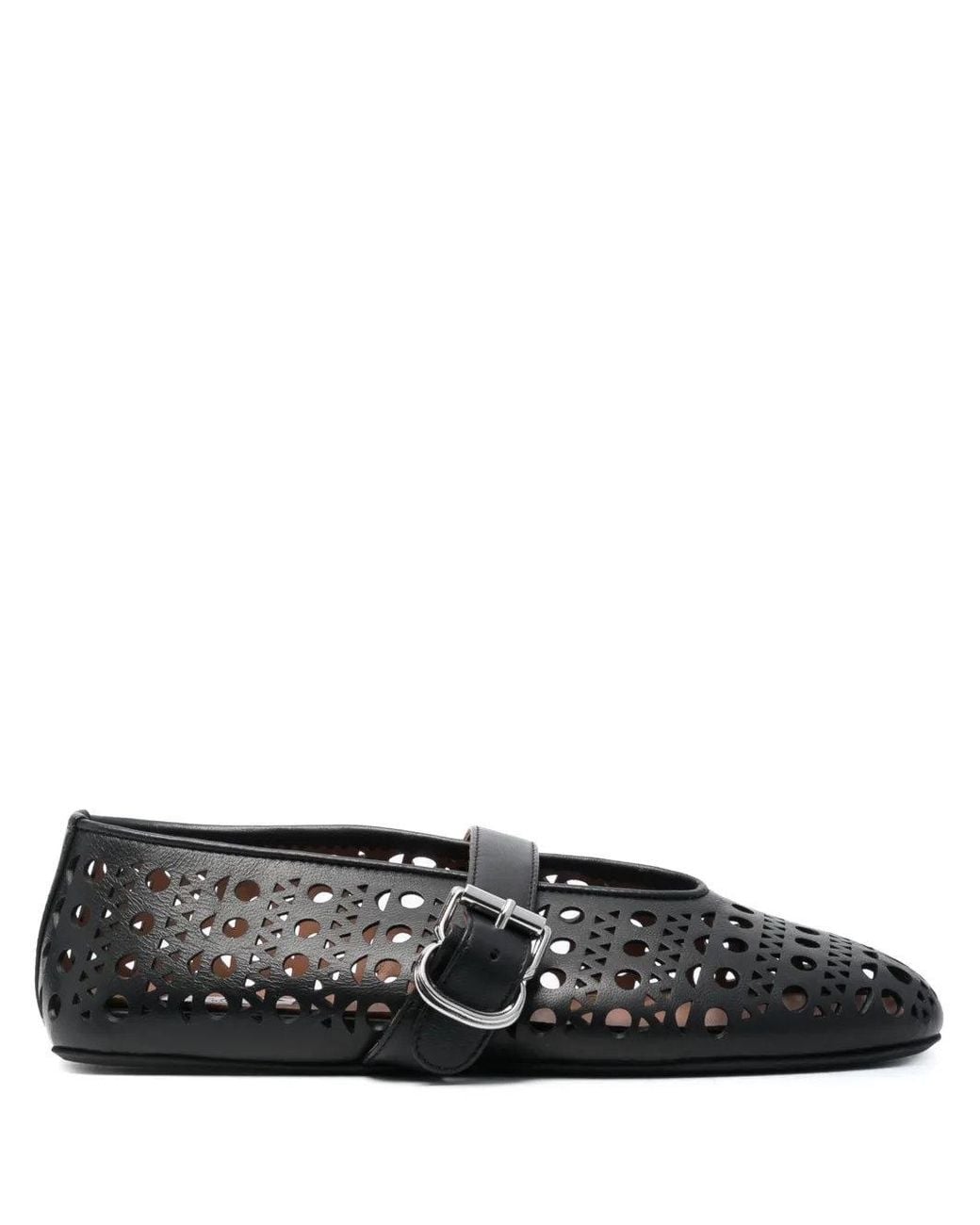 Alaïa Black Alaia Leather Ballerinas
