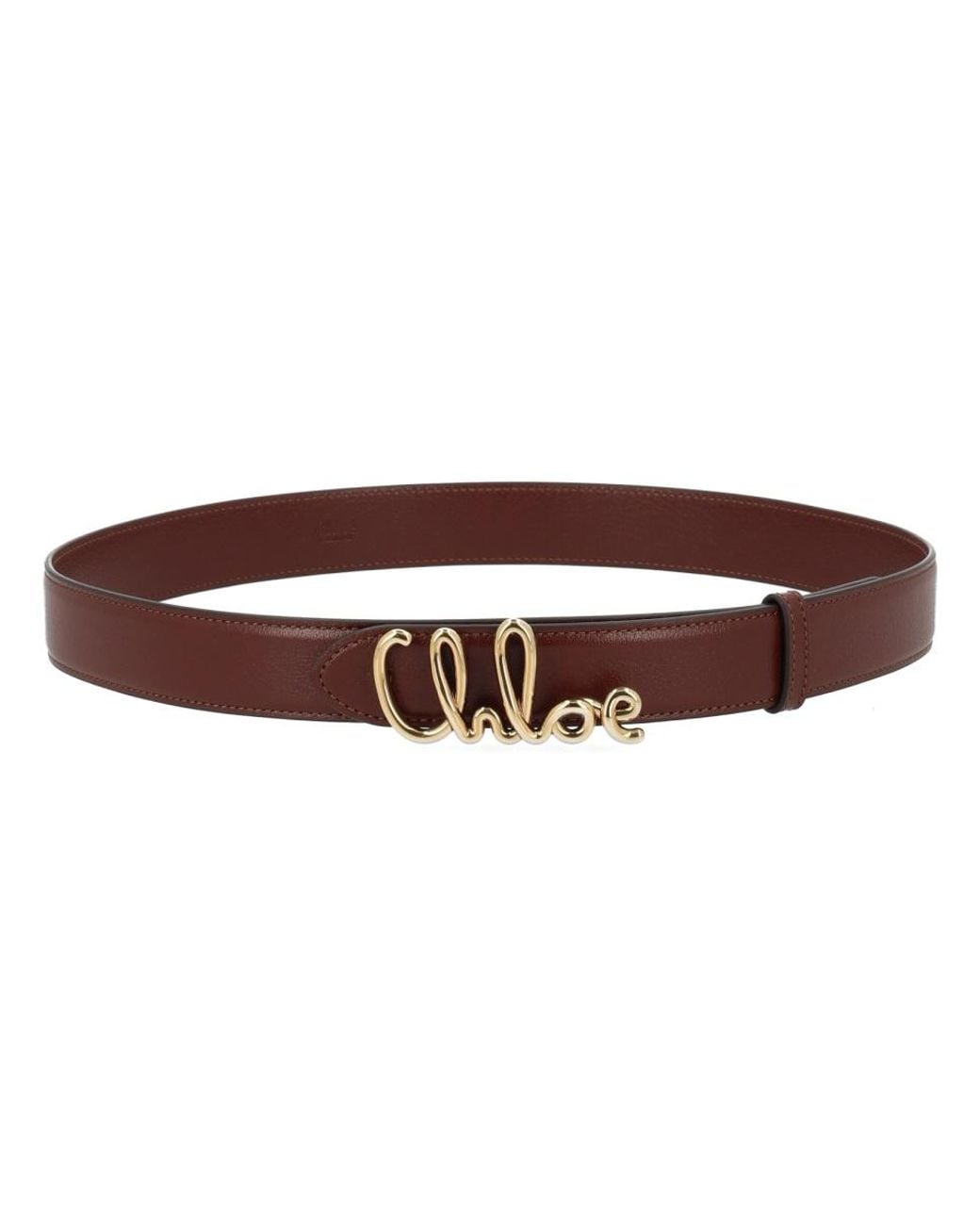 Chloé Brown Iconic Grained Leather Belt
