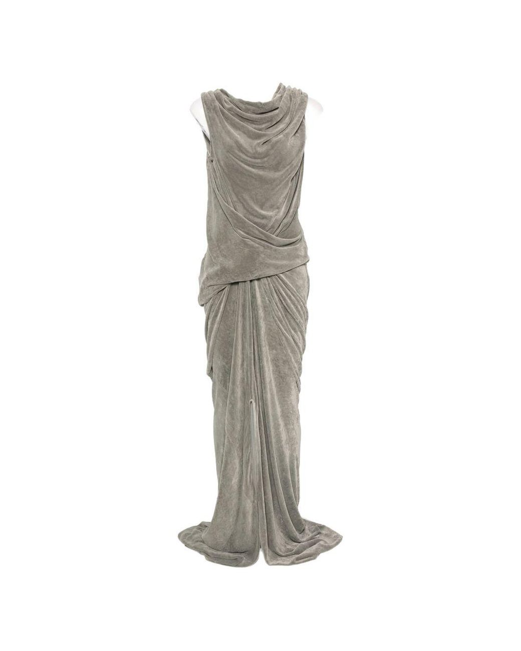 Rick Owens White Draped Maxi Dress