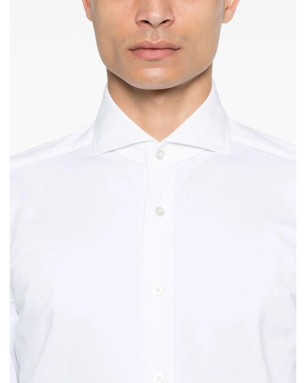 Xacus White Stretch Twill Shirt for men