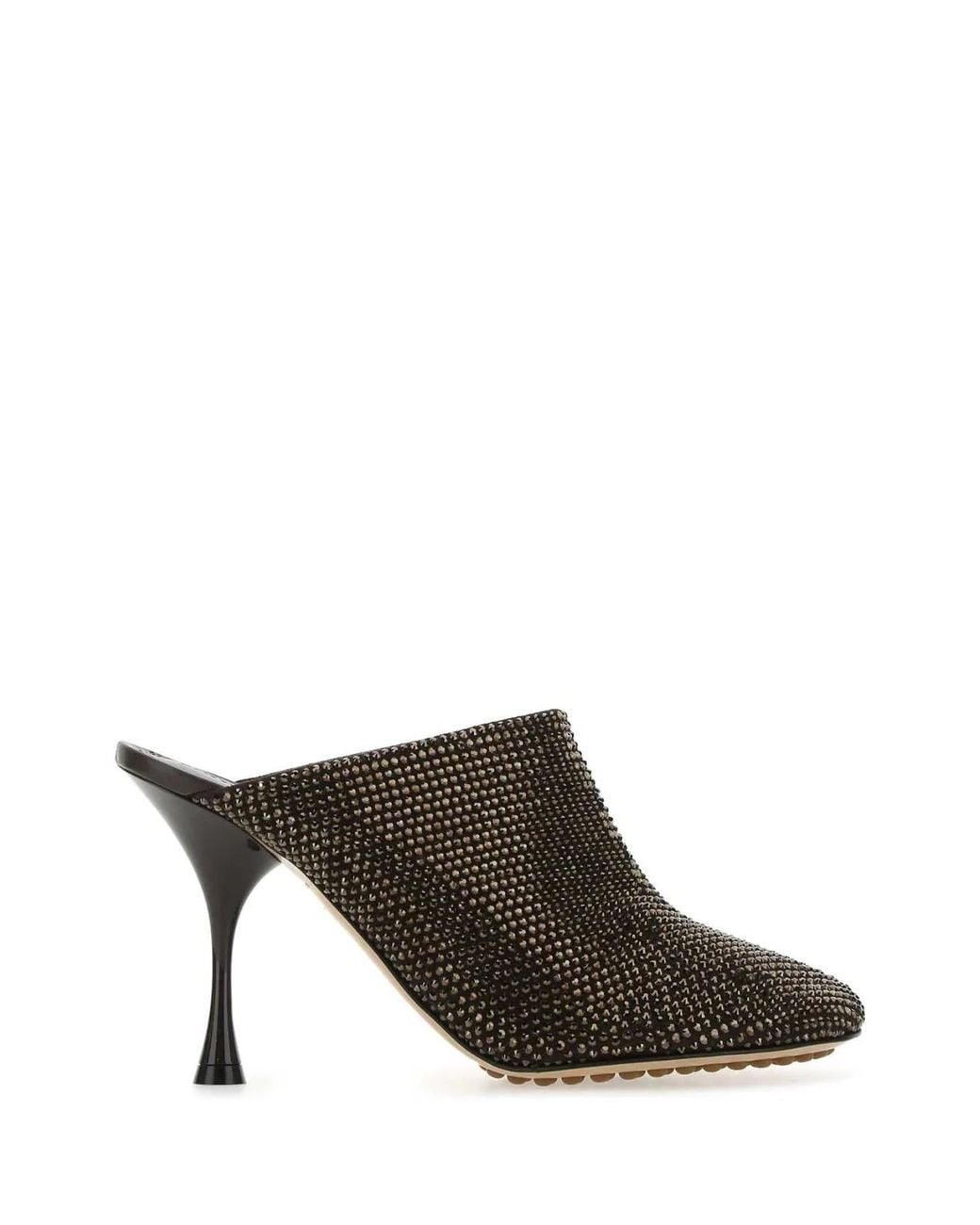 Bottega Veneta Brown Embellished Suede Sparkle Dot Sock Mules