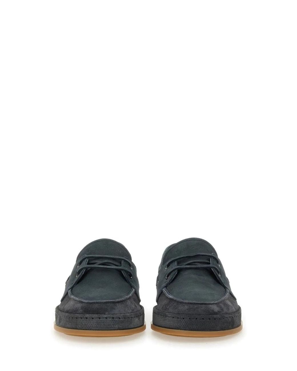 Hogan Blue Leather Boat Moccasin for men