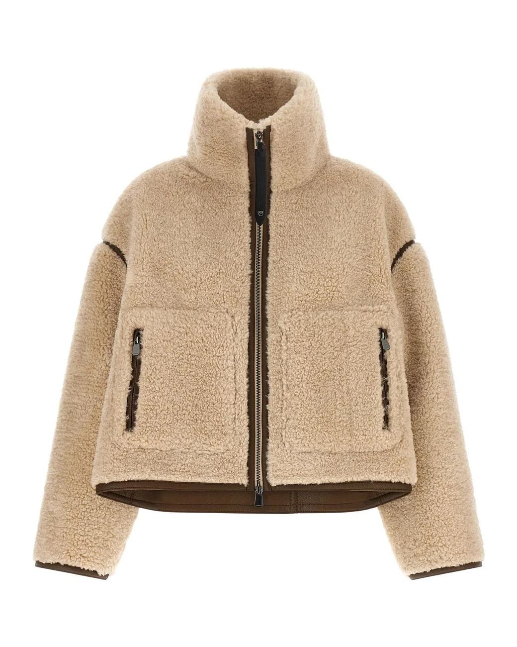 Pinko Natural Teddy Cropped Jacket