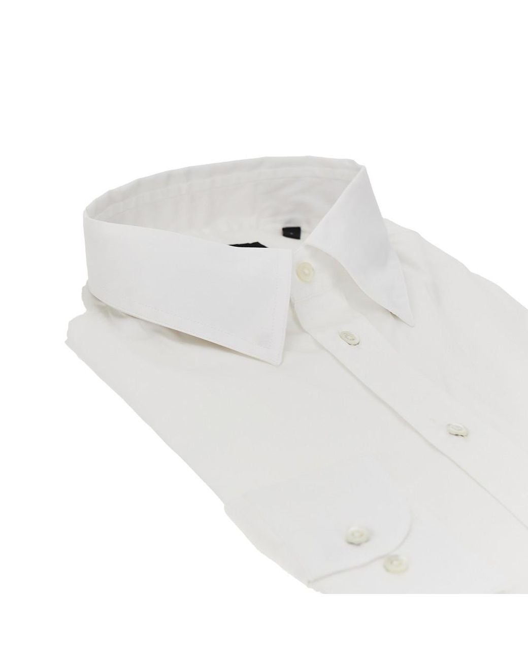 Emporio Armani White Cotton-Blend Technical Poplin Shirt for men