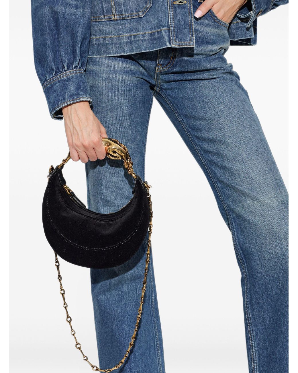 Chloé Black Small Horse Velvet Tote Bag