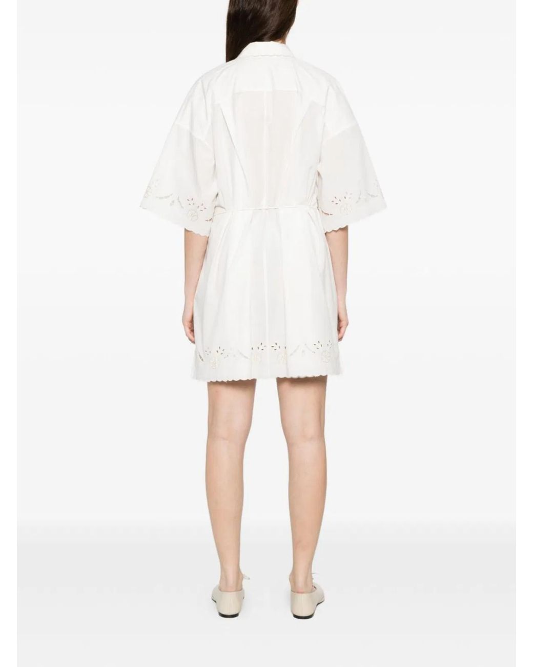 Forte_forte White Embroidered Cotton Shirtdress