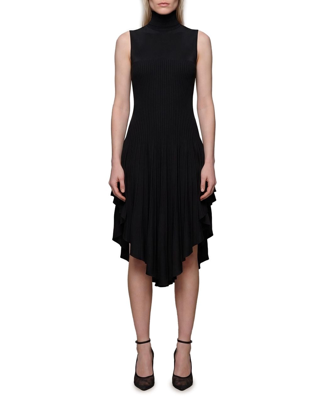 Alaïa Black Alaia 3D Sculpted Knit Pointed Dress