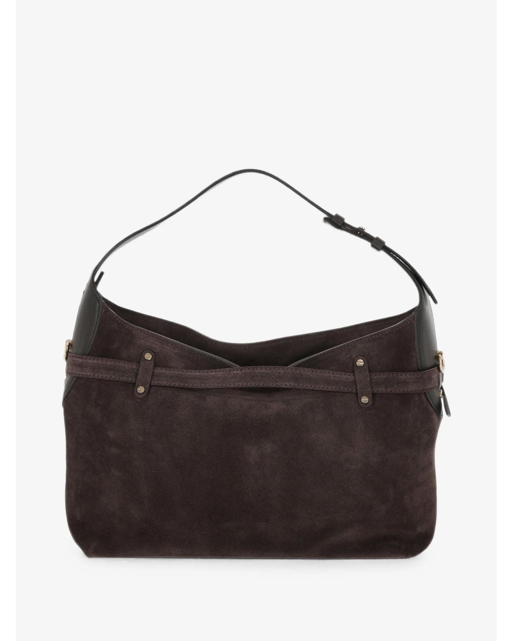 Borbonese Small Premere Hobo Suede Padlock Shoulder Bag in Black | Lyst UK