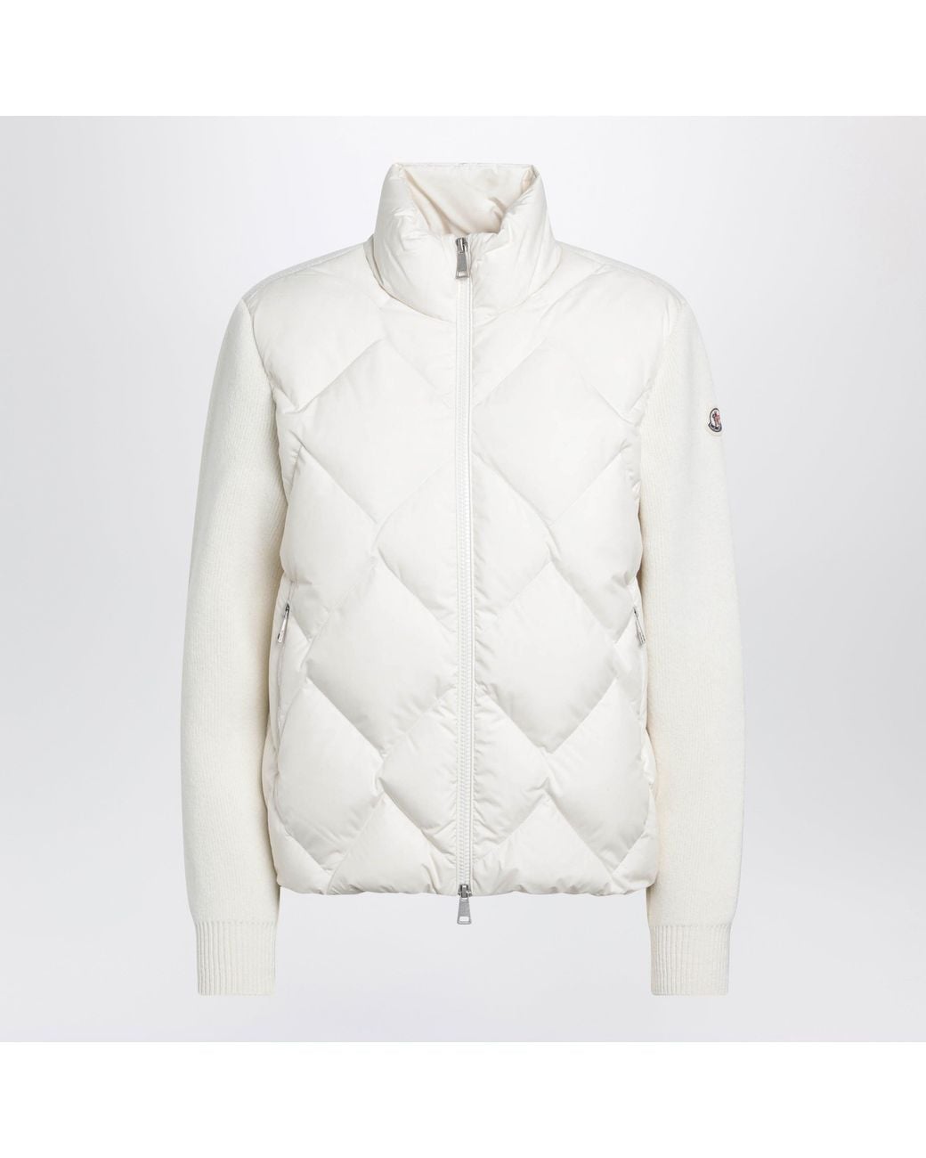 Moncler White Padded Zip-Up Cardigan