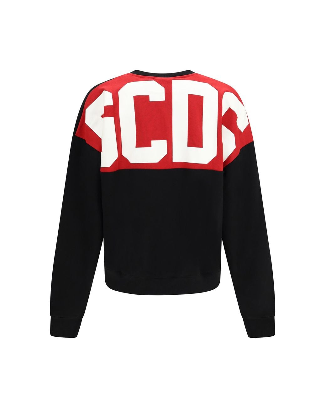 Gcds Black Crewneck Sweatshirt With Back Logo for men