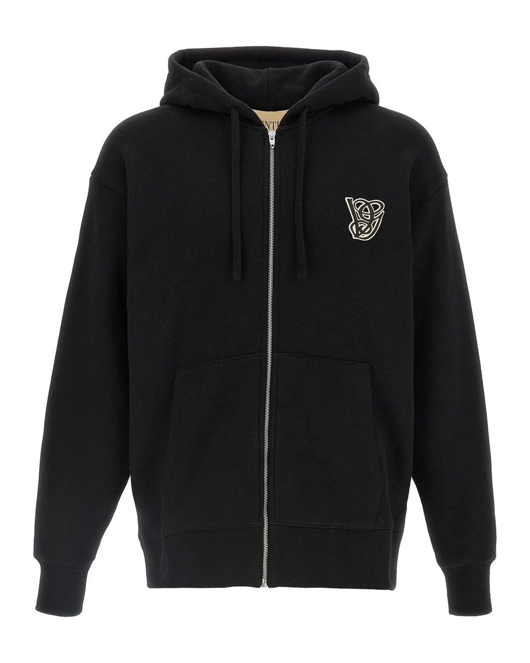 Valentino Garavani Black Hoodie Vg Patch for men