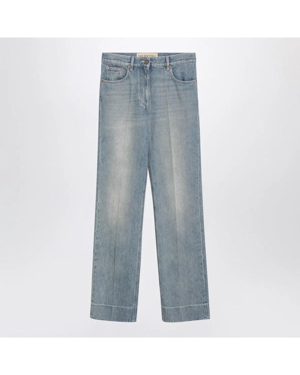 Valentino Blue Light Washed-Effect Jeans