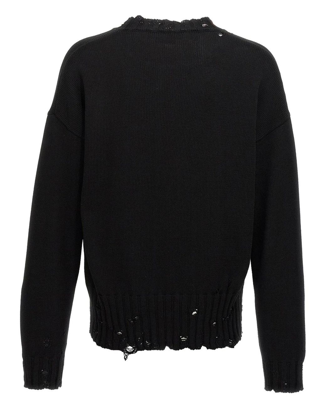 Marni Black Destroyed Effect Sweater for men
