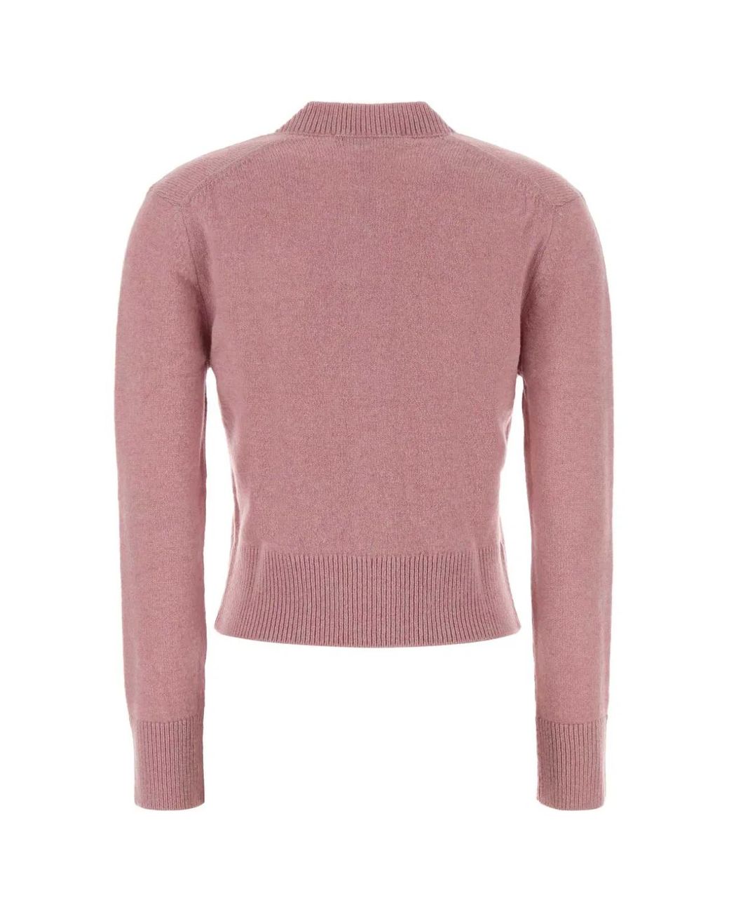 Maison Kitsuné Pink 100% Wool Cardigan
